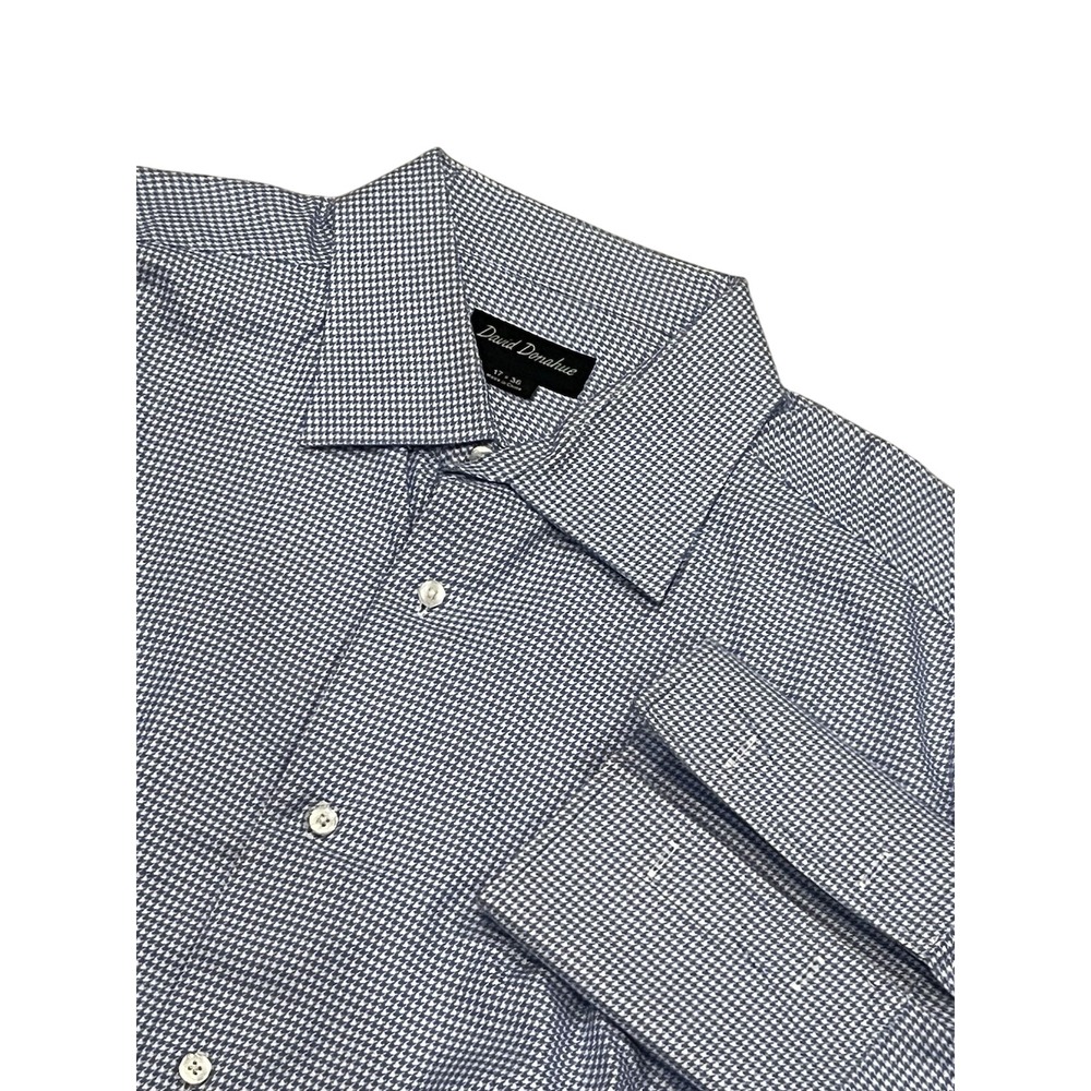 Men's David Donahue Cotton Button Up Long Sleeve French Cuff Shirt 2XL 17x36